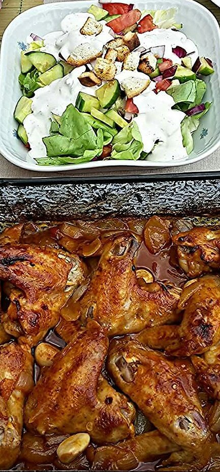 Fokhagymás csirkeszárnyak