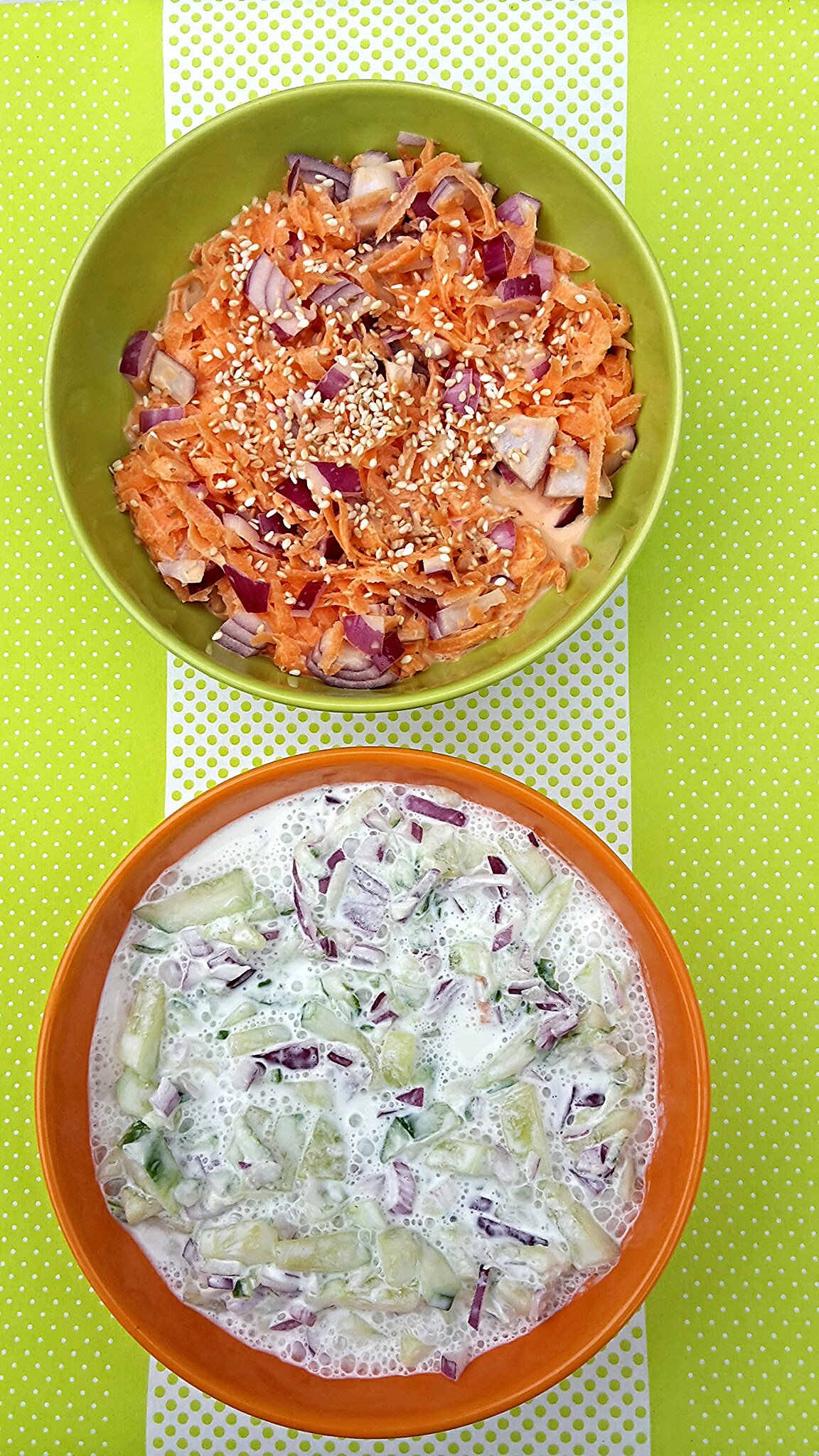 Sárgarépa saláta, uborka saláta