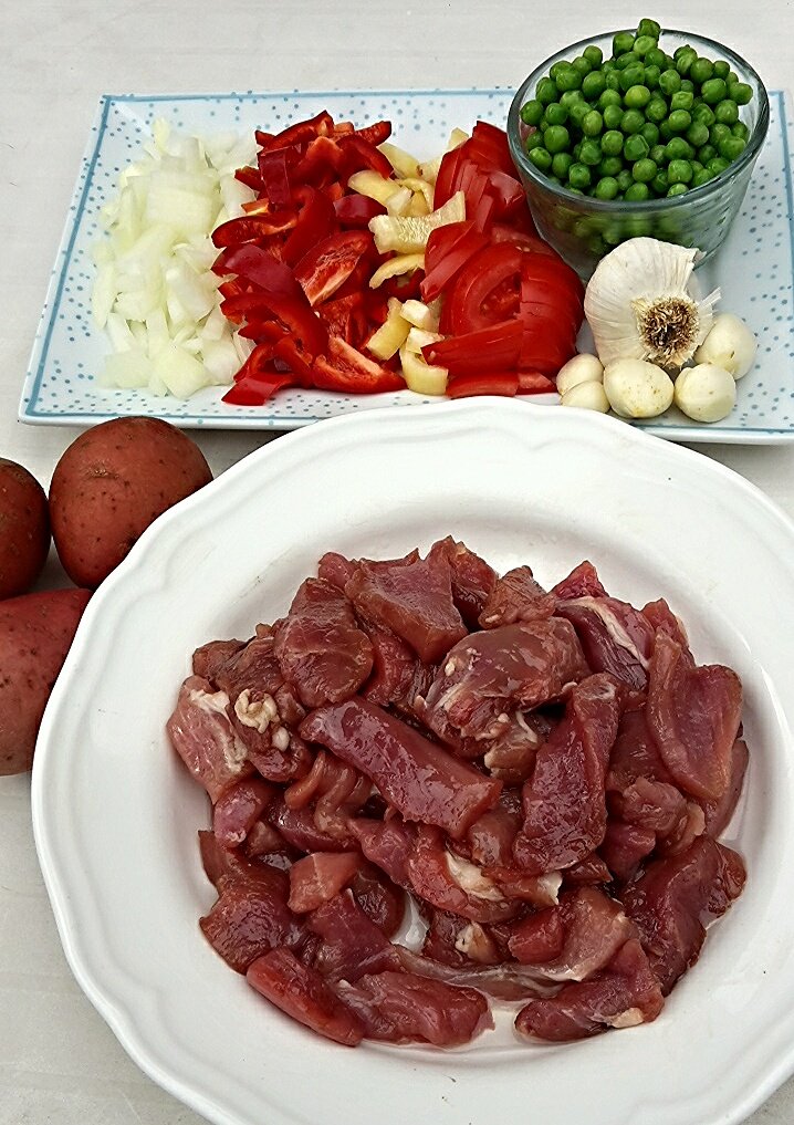 Szűzpecsenye brassói, zöldségekkel