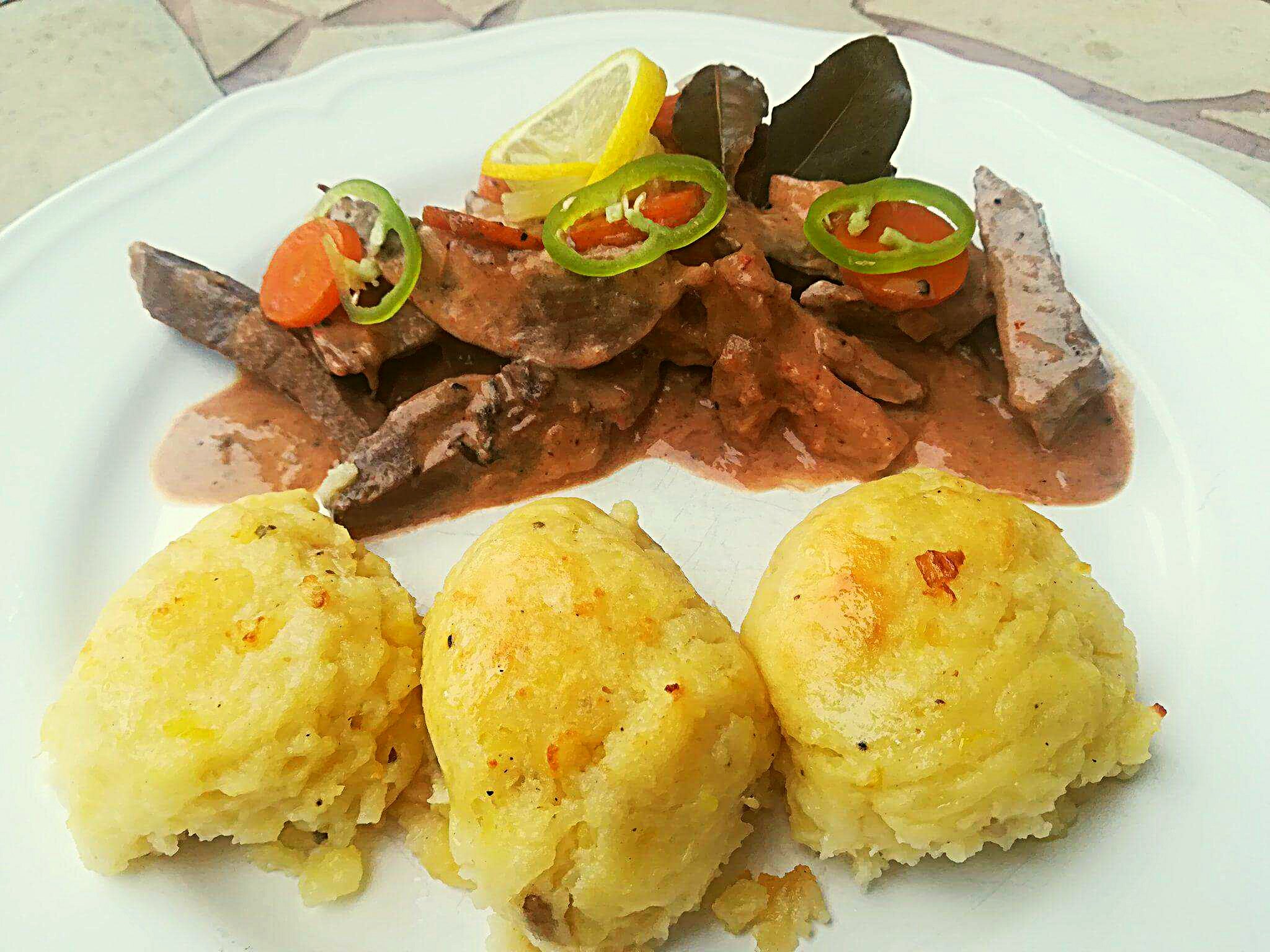 Sertésszív savanyúan, krumpligombóccal