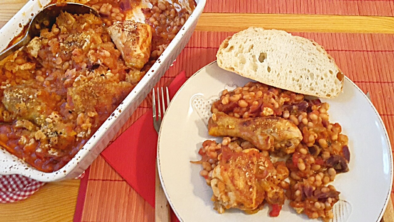 Babos, csirkés egytálétel