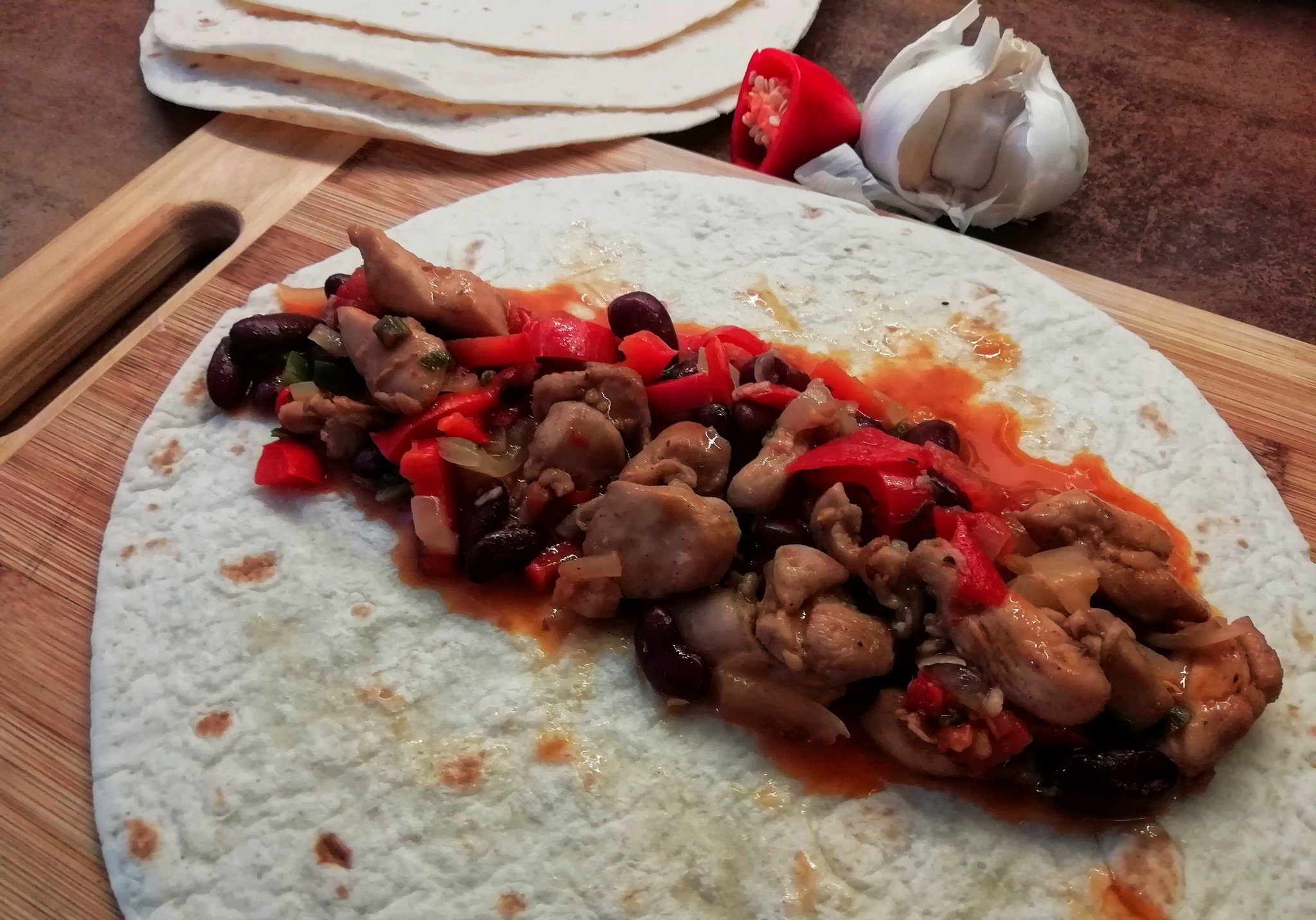 Csirkehúsos enchilada